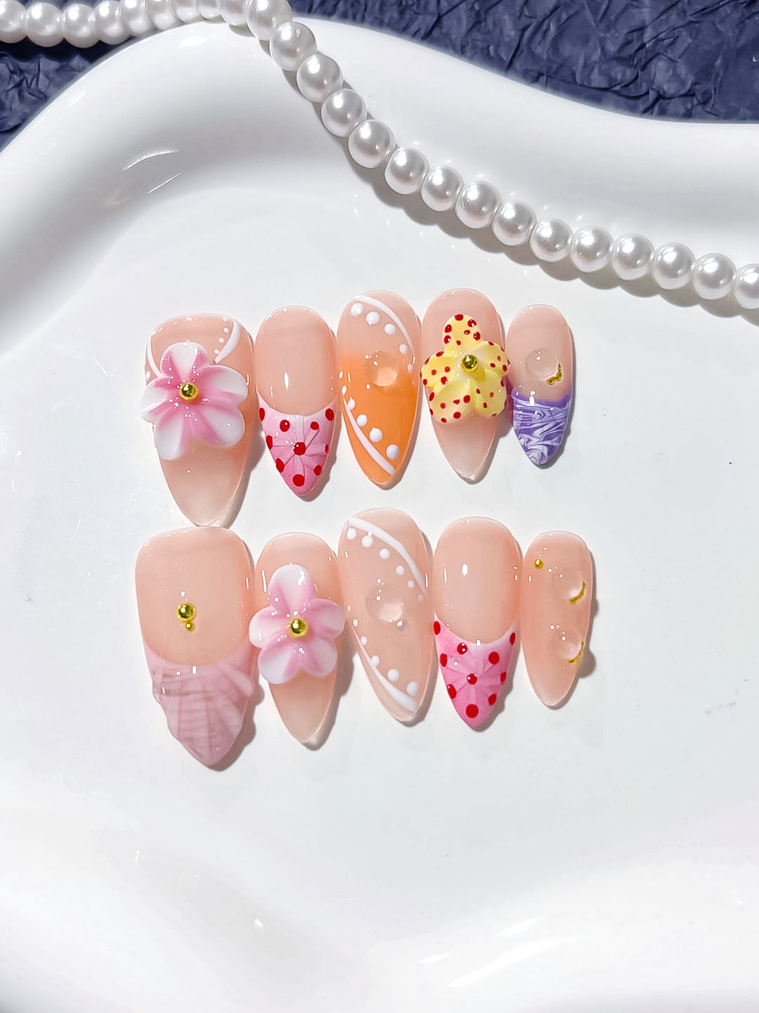 Mittel lange Press on nails