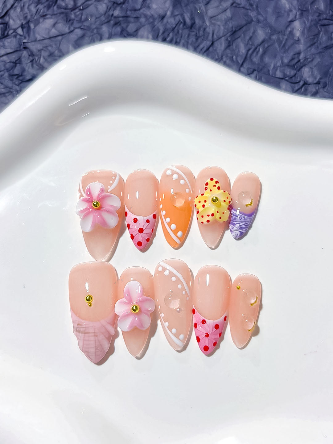 Mittel lange Press on nails